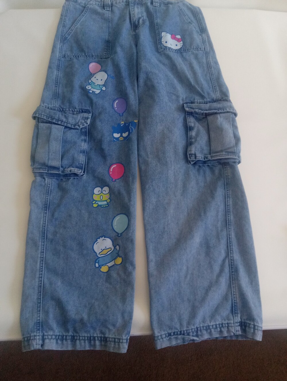 Sanrio Hello Kitty Y2K Cargo Pants Denim Streetwear Size 9
